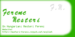 ferenc mesteri business card